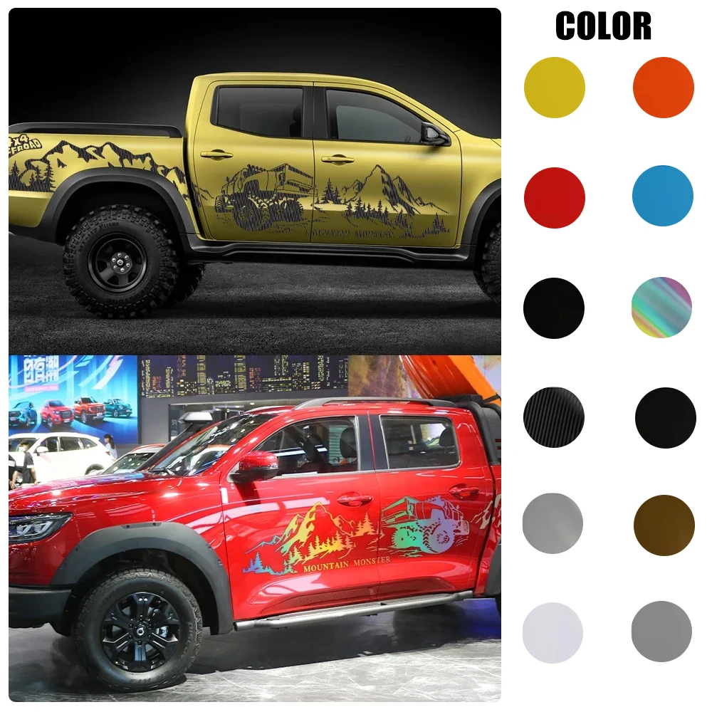 

4X4 Off Road Mountain Car Sticker Decal For Ford F150 Toyota Hilux Isuzu Dmax Dodge RAM Chevrolet Silverado Decor Accessories