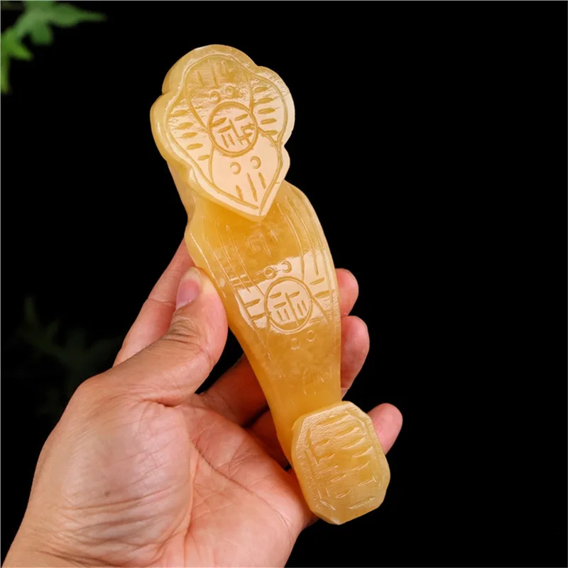 Natural jadeite beige jade ornament, a fortune-bringing mascot for home, living room, office, and desktop decoration, suitable f