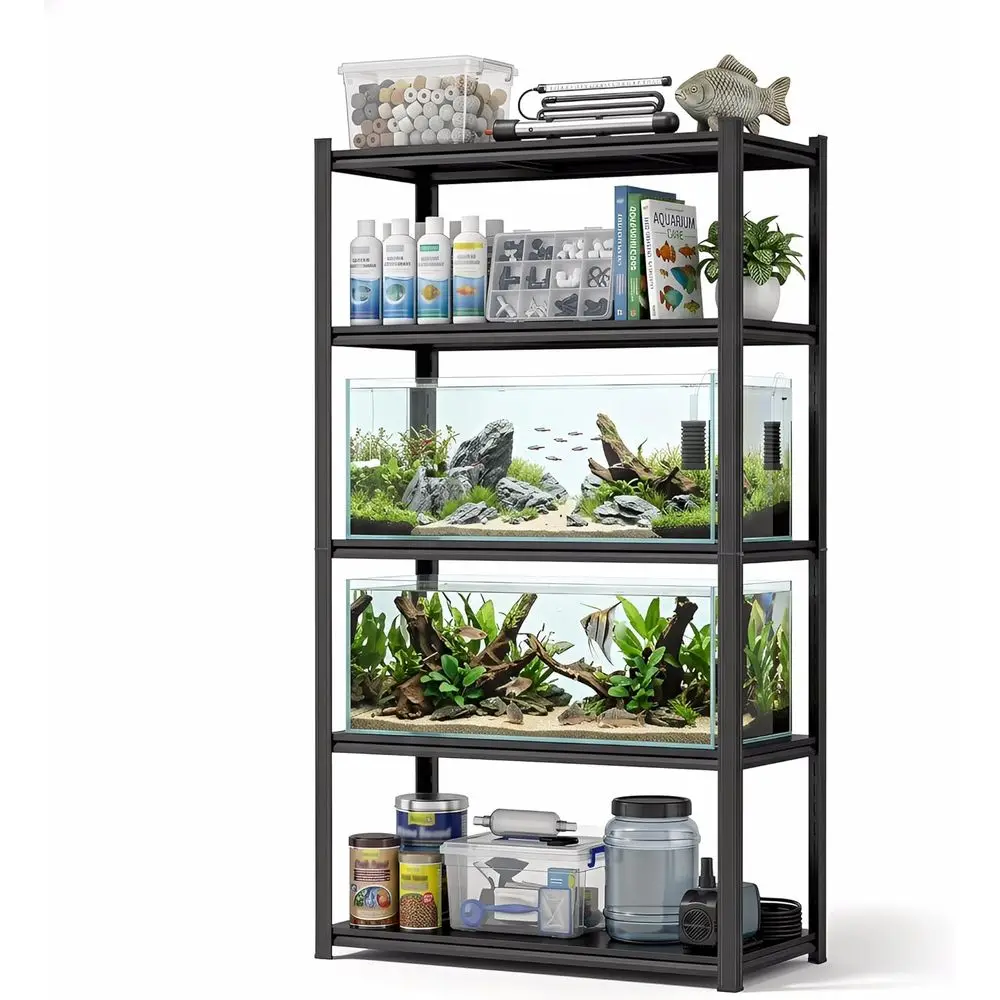 

Adjustable Heavy-Duty Metal Stand for 2000LBS Aquariums, 72H × 39.4W × 15.7D, Black