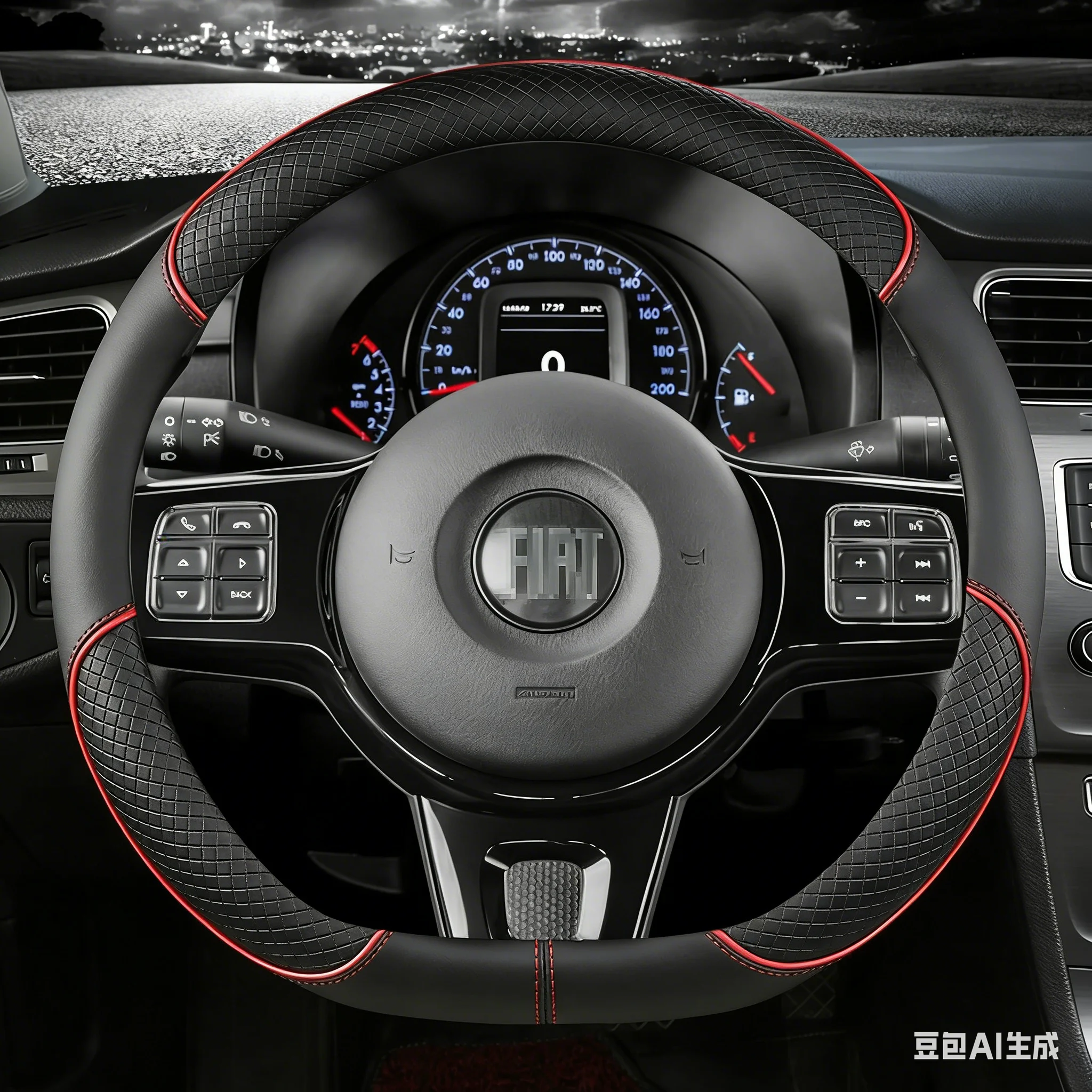Funda de Cuero para Volante de Auto Fiat Tipo Fullback Strada Toro Doblo Freemont Bravo Stilo, 38cm 15'', Accesorios para Auto