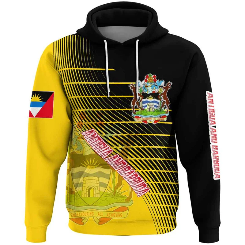 

Antigua And Barbuda Flag Map 3D Print Hoodie For Men Clothes Trendy National Emblem Sweatshirts Casual Male Sportwear Pullovers