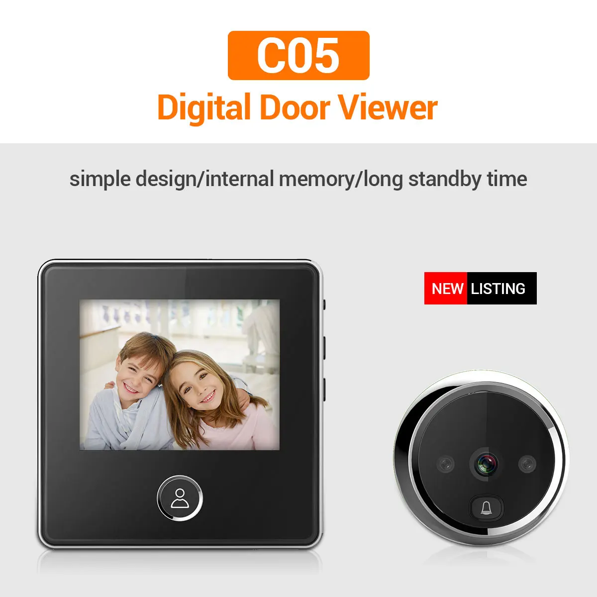 3Inch LCD Display  Build-in Battery  Video Door Phone Long Time Standby HD 720P Visual Doorbell Peephole Viewer