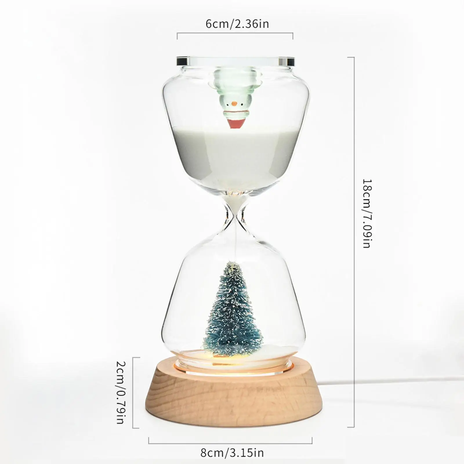 Hourglass Timer Night Light Cute Hour Glasses for School Children Christmas