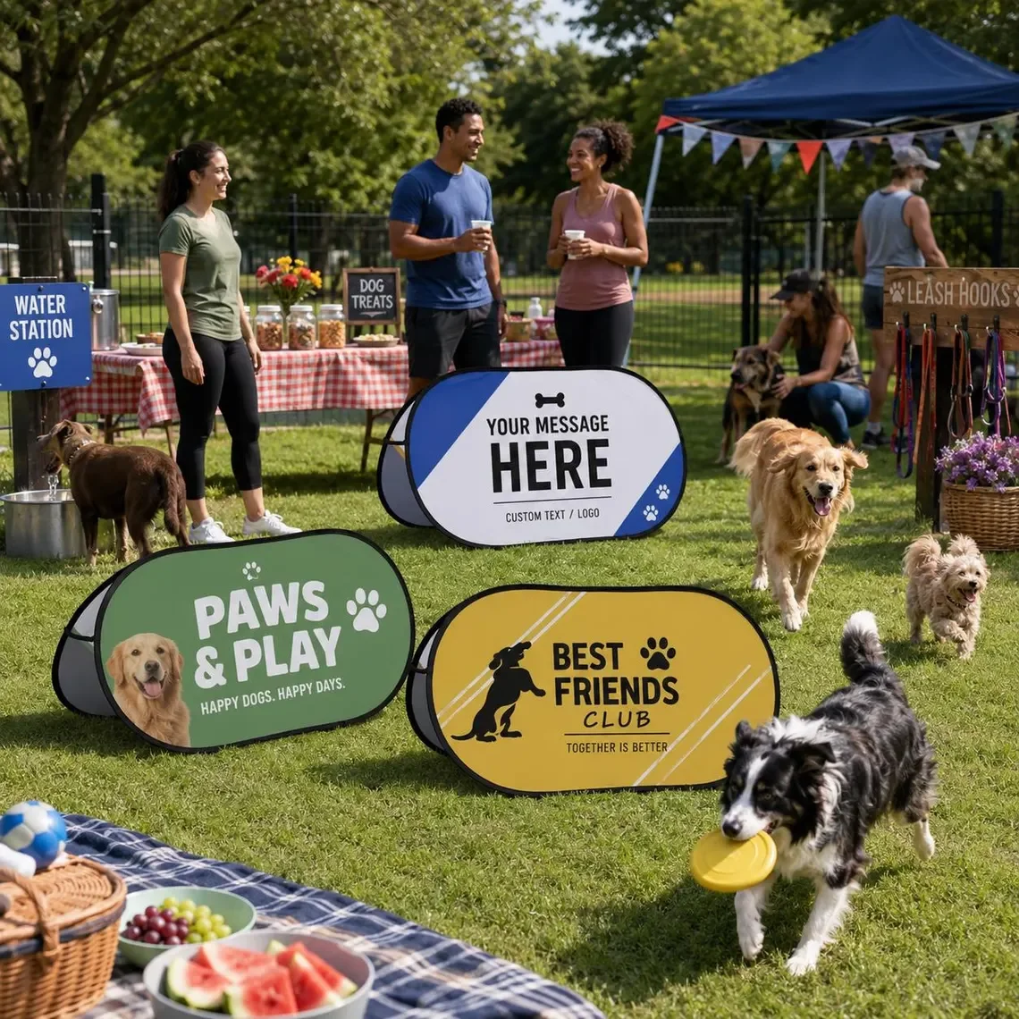 Custom Custom Dog Park Party Pop Up Banner Personalized Pet Event Sign Portable Foldable Display for Puppy Birthday Decor 1pc - Aliexpress Deal