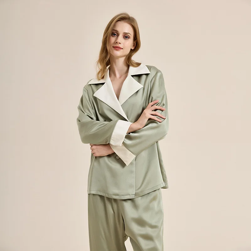 Cozy Winter Pajamas for Women Fleece Loungewear Set Long Sleeve French Lapel Collar Plush Warm Sleepwear Home Suit Luxury Style
