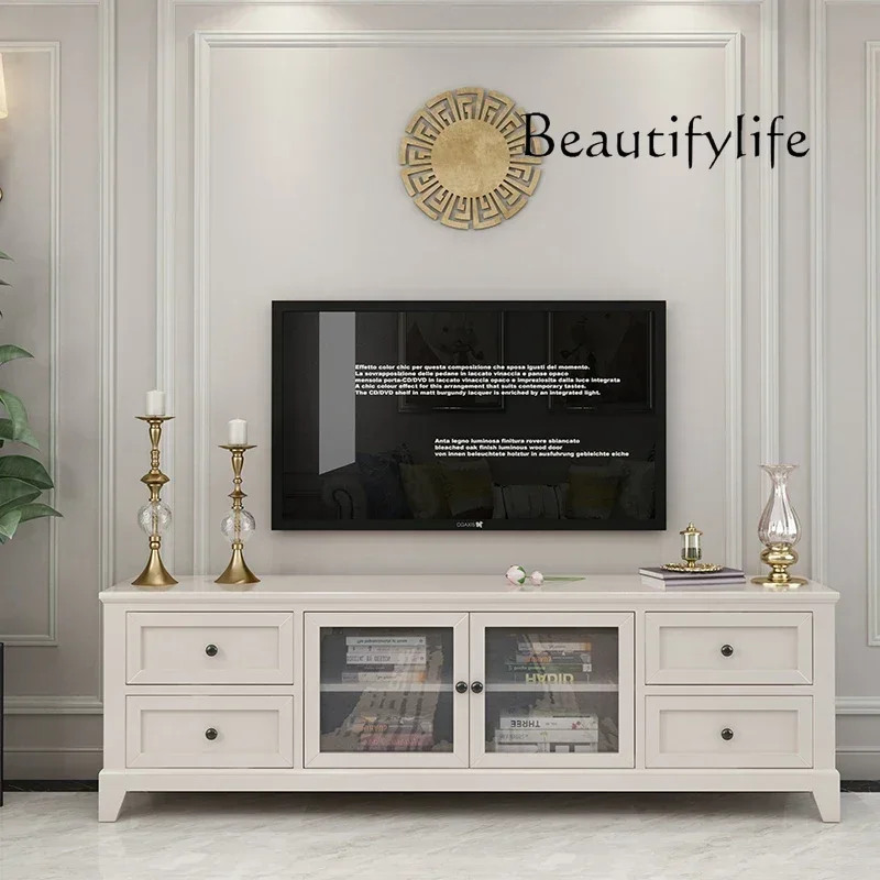 

zL American solid wood living room cabinet locker tv cabinet furniture coffee table tv cabinet combination