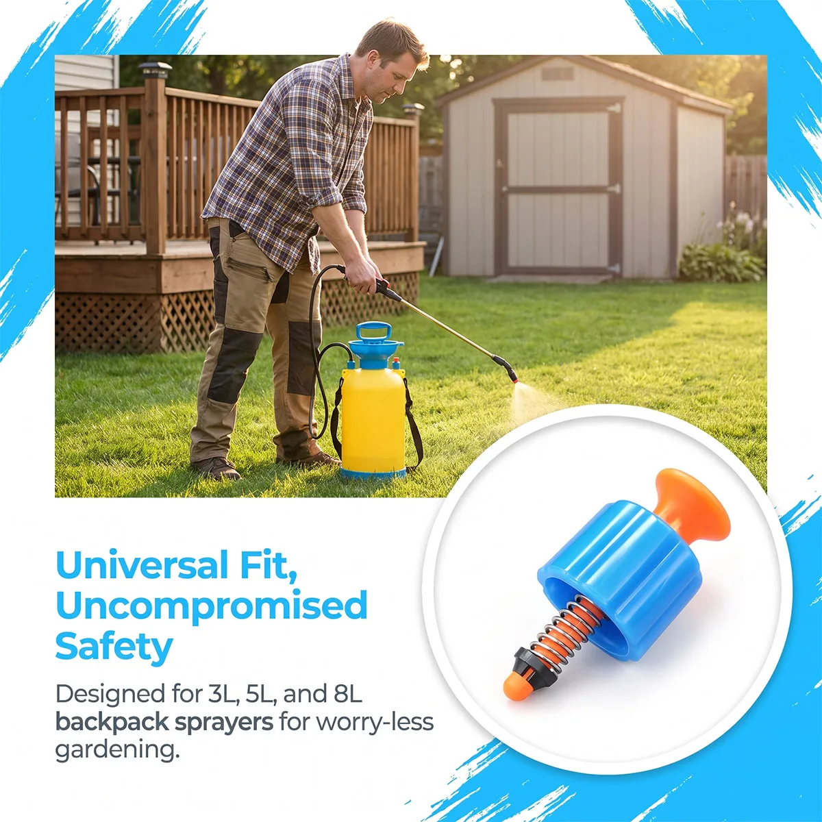 Garden Sprayer Safety Pressure Relief Valve, PP Material Pressure Release Valve Replacement Kit, Sprayer Repair Accessories