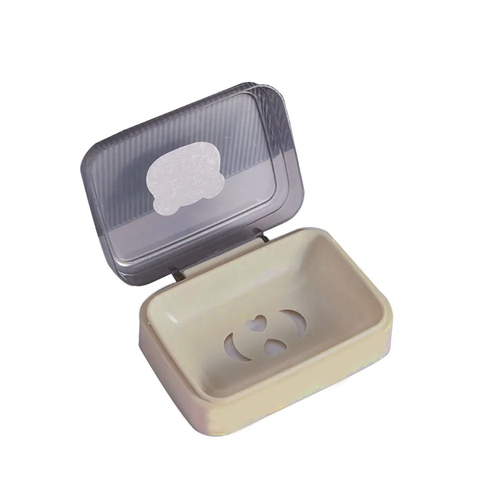 Soap Dish Plastic Clamshell Soap Box Cartoon Keeps Soap Dry Soap Dish with Lid Waterproof Flip Soap Box Travel