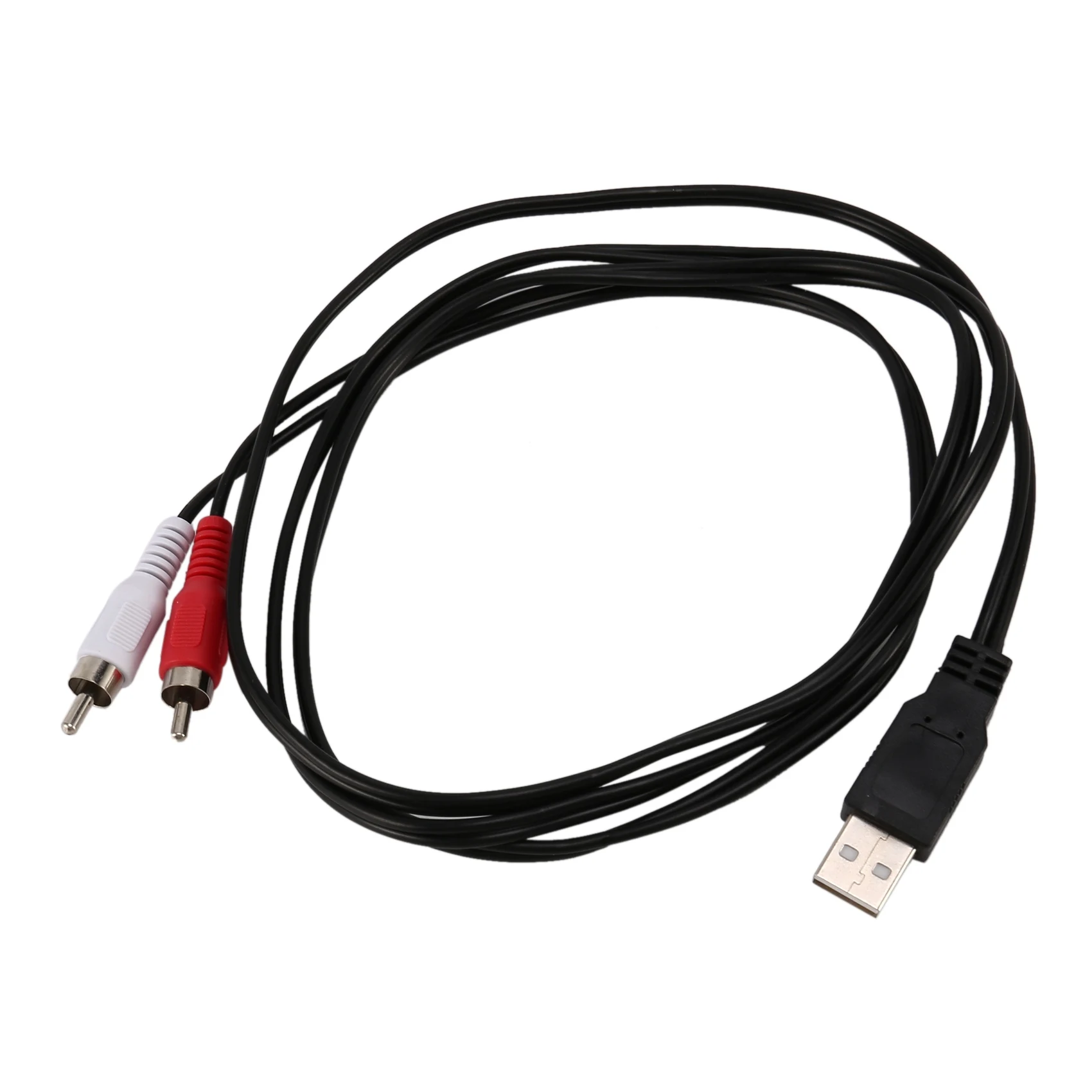 1.5M Usb A Male To 2X Phono Male Av Cable Lead Pc Tv Aux Audio Video Adapter