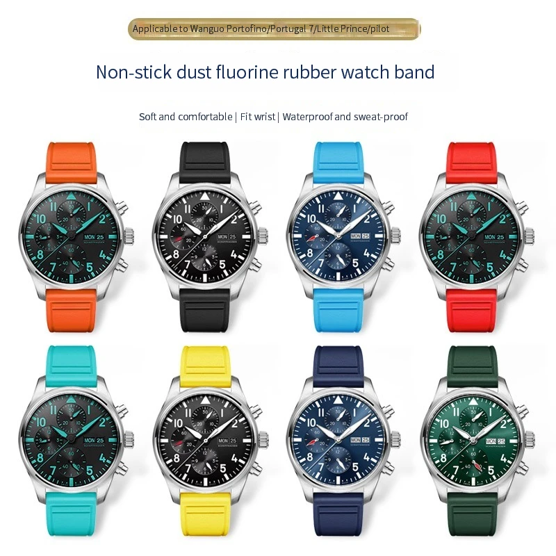 Pasek do zegarka z gumy fluorowej do wodoodpornego paska Tissot 1853, rozgwiazda, nurkowania T120120417A 21mm 22mm dla IWC Breitling Omega