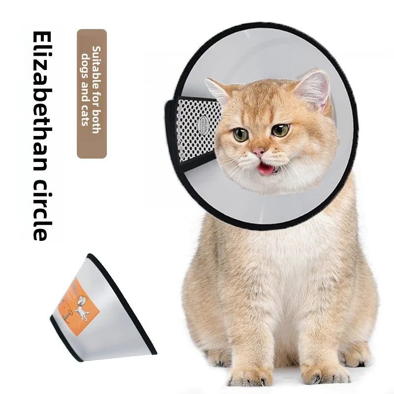 

Multi-Use Pet Recovery Cone - Anti-Lick Adjustable Collar & Drool Bib, for Wound Protection After Surgery (Soft)