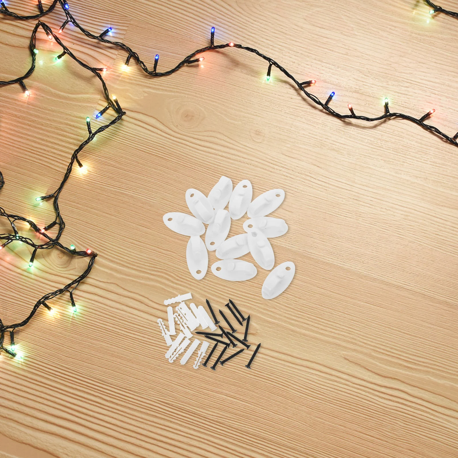 

12Pcs Plastic Screw-in Light Hooks for String Lights Hanging Lanterns Outdoor Indoor Decorative Use Light Hanger