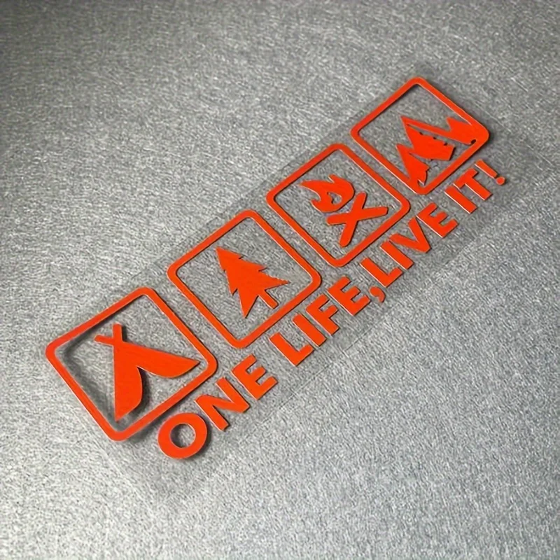 One Life Live It Camping Outdoor Enthusiast Car Sticker Wild Survival Quadruple Decal For Vehicle Auto Window Tail Body