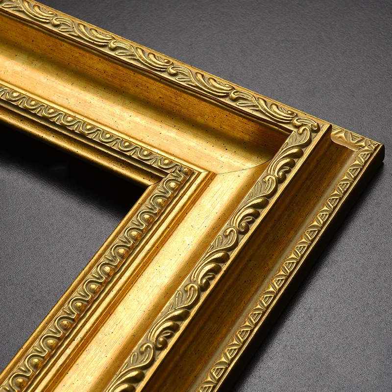 

Gold Resin Painting Picture Frame Canvas Prints Oil Painting Frame Wall Art Gallery Living Room Marcos Para Fotos Home Decor