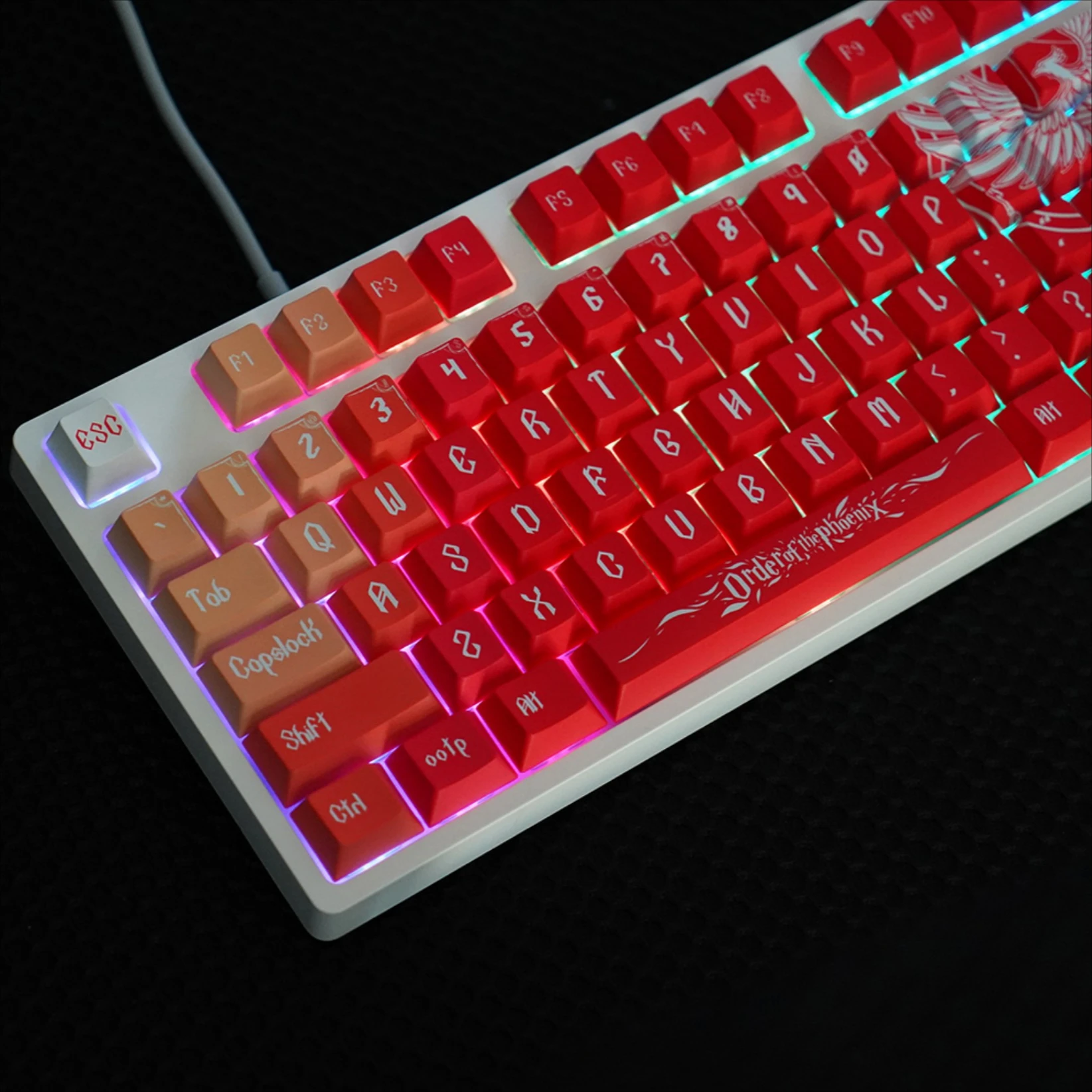 Original factory height Phoenix keycap PBT full five-sided hot sublimation 134 key box