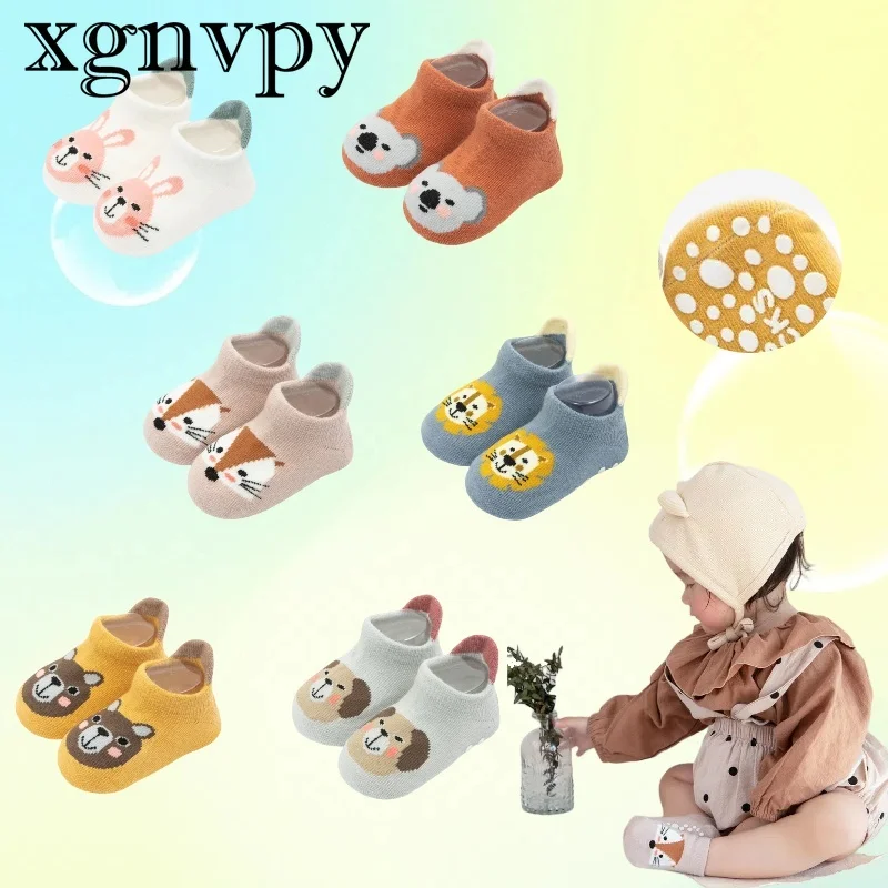 xgnvpy Baby Socks Spring Autumn Summer Cute Cartoon Non Slip Boys Girls Floor Socks 0 3 Years Old