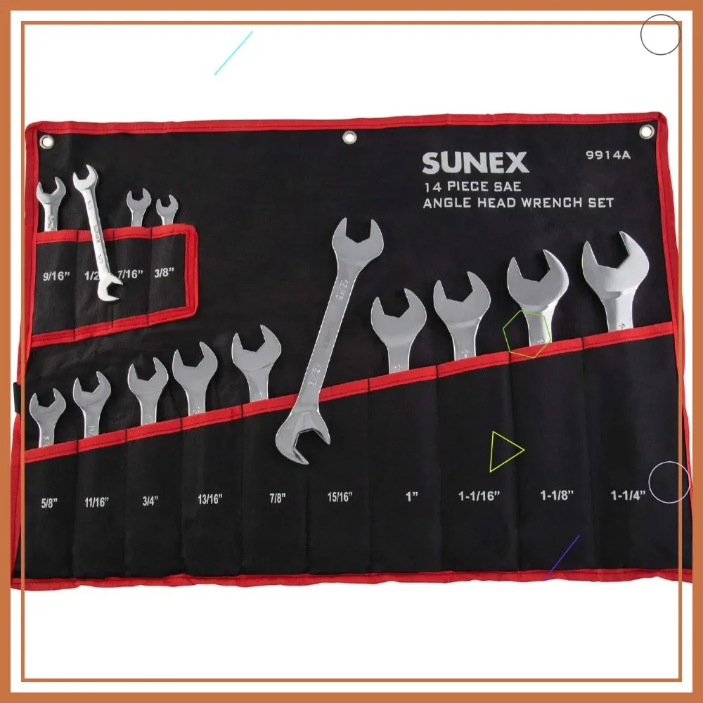 

Набор ключей с угловой головкой SAE из 14 предметов с полной полированной отделкой для плотных помещений