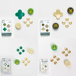 Gold D-pad Cross Button ABXY Key Sticker Joystick Thumb Stick Grip Cap Soft Cover For Nintendo Switch Oled NS Joy-con Skin Case