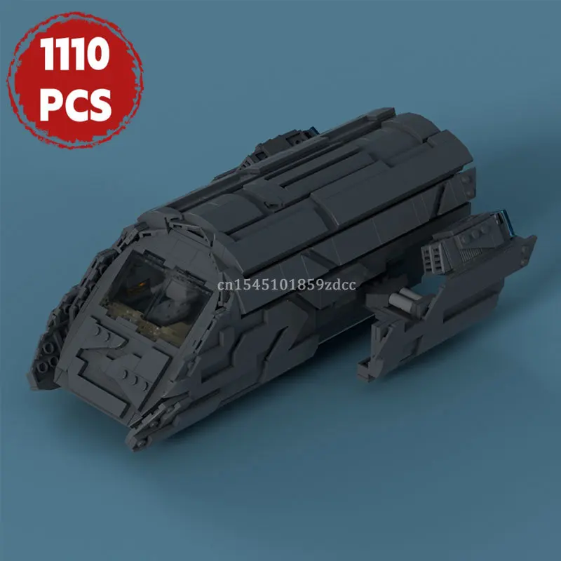 Moc Stargateed SG-1 Portaled Ha'taks Spaceship Building Block Set Movie Space Travel Wormhole Transport Ship Bricks Toys Gifts