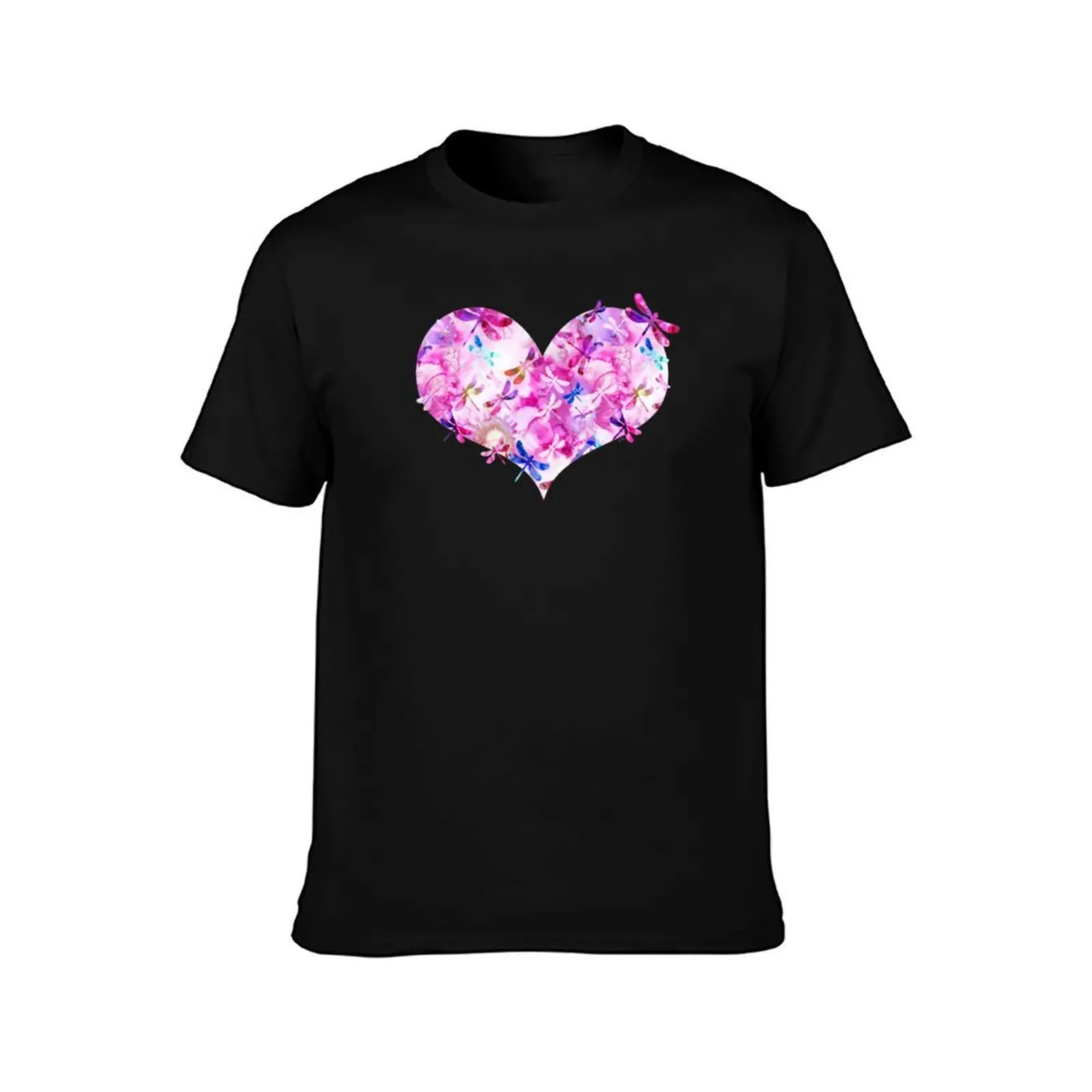 Pink and Blue - Dragonfly Lullaby T-Shirt Summer Casual Cotton Tee Oversized Streetwear Tops Vintage Graphic Print