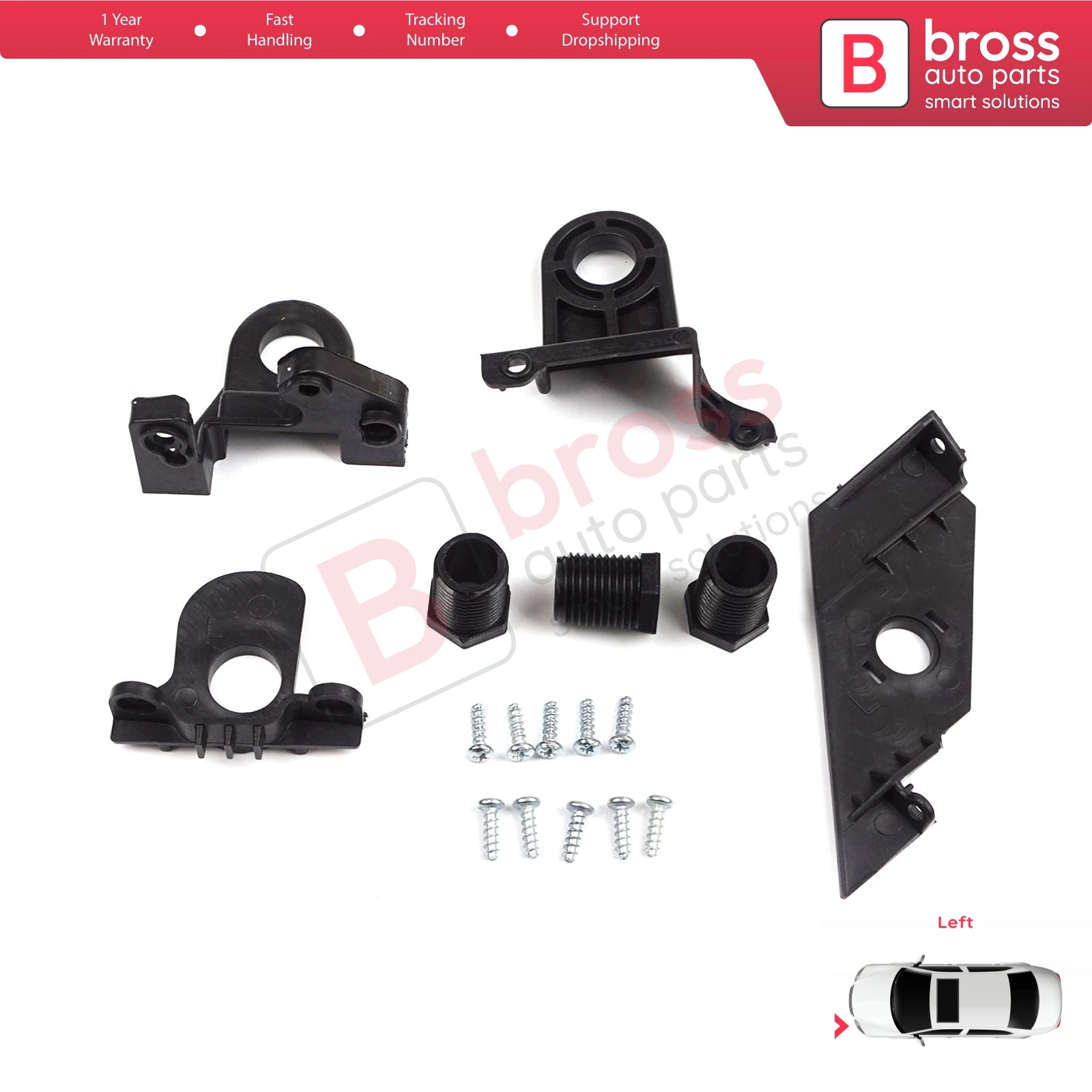 BHL505 Headlight Holder Mount Repair Bracket Tab Set Left for VW Passat 3C B7 362 365 4Motion Sedan Variant 2011-2014 3AA998225