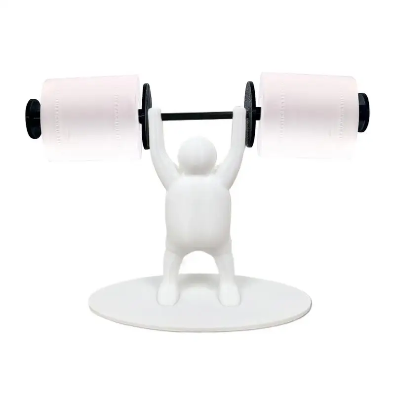 

Weightlifting Sculpture Toilet Paper Holder 3D Printing Novelty Paper Towel Stand Creative Tissue Roll Rack For Bedroom