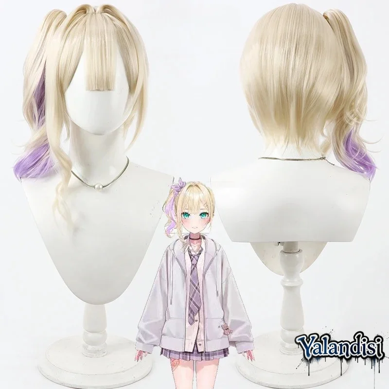 Yalandisi& Virtual YouTube Vtuber Kurumi Noah Cosplay Wig Halloween Carnival Party Props Synthetic Hair Heat Resistant Fibe