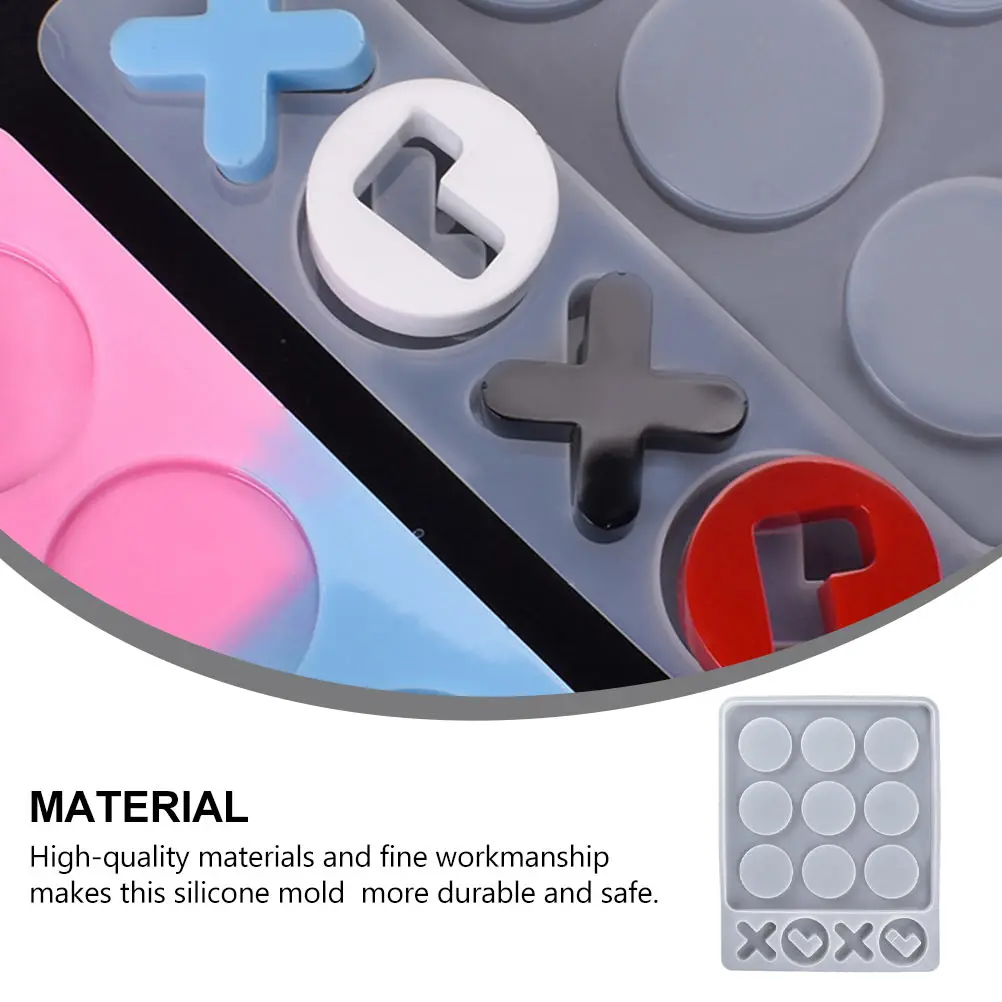 

Tictactoe Mold Board Game Silicone DIY Epoxy Nail Silica Gel Chess Manual Table