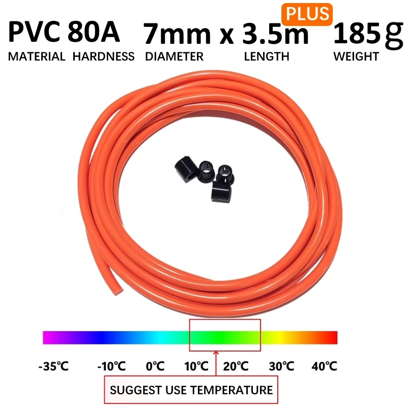 NEVERTOOLATE 7 mm 직경 두꺼운 PVC 로프 3 m 3.5 m 80A 점프 로프 예비 로프 액세서리 클램프와 백업 변경 로프