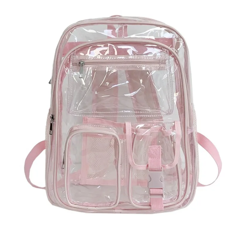 Y2K Itabag Korean Transparent Backpacks PVC Bag Double Layer Multi Pocket Student Transparent High Capacity Backpacks Itabag New