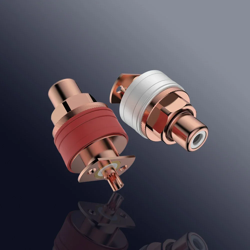 คุณภาพสูง Viborg RC101 ทองแดงบริสุทธิ์ซ็อกเก็ต RCA บัดกรีซ็อกเก็ตหญิง RCA Hifi