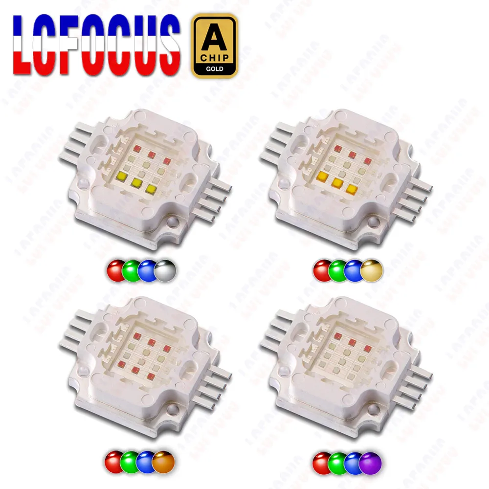 High Quality 12W RGBW RGBWW RGBY RGBV LED Chip Red Green Blue White Yellow Purple 45mil Colorful COB For DMX Stage Light Beads