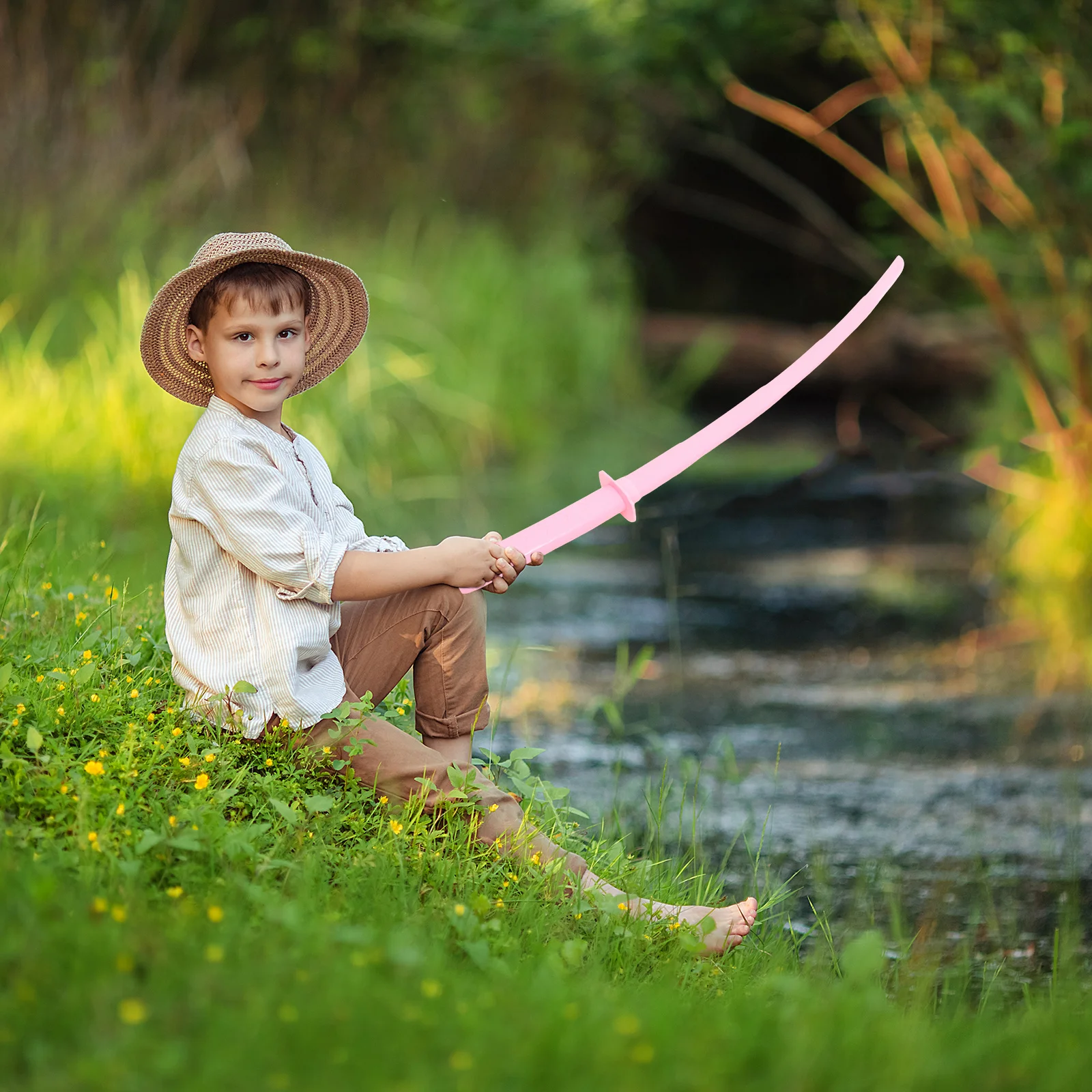 سيف على الطراز الياباني قابل للسحب، دعامة تنكرية بلاستيكية خفيفة الوزن لأداء الحفلات، سيف تدريب المبارزة