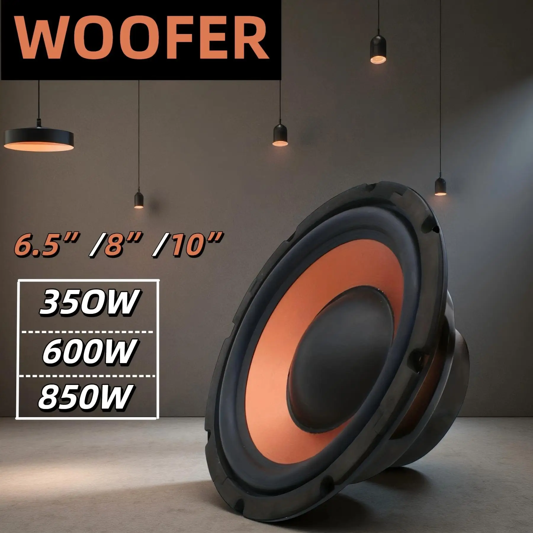 1 Pc 6.5 Inch Car Bass Woofer Speaker High Powered Subwoofer 350W/600W/850W Max Power 4 Ohm for Car Stereo Refit Audio Speaker