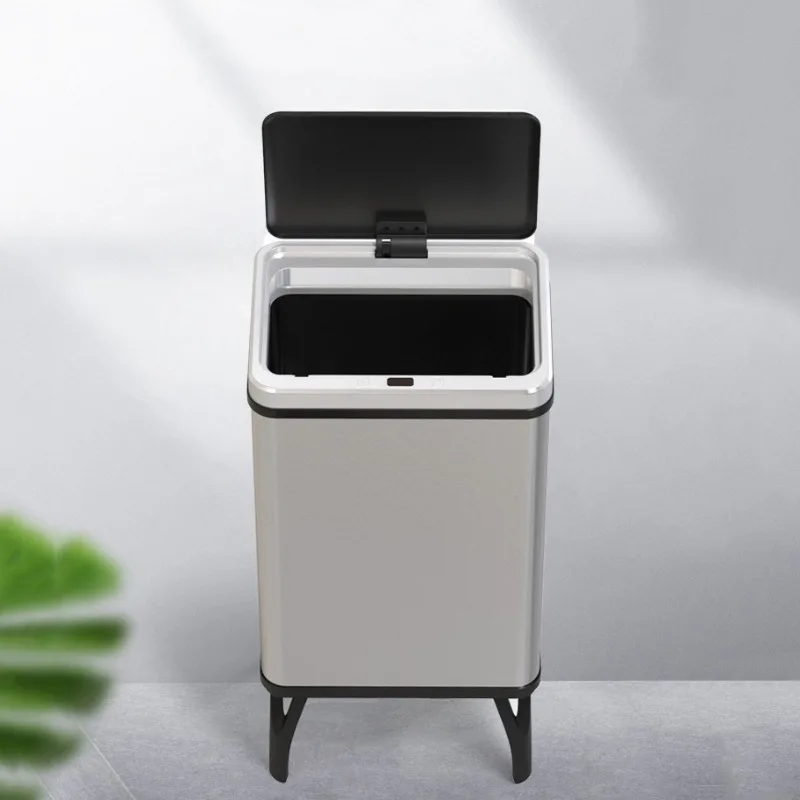 

Stainless Steel Trash Can Intelligent Sensing Garbage Bin Large Capacity High Tripod Trash Bins Kitchen Cleaning Accessories