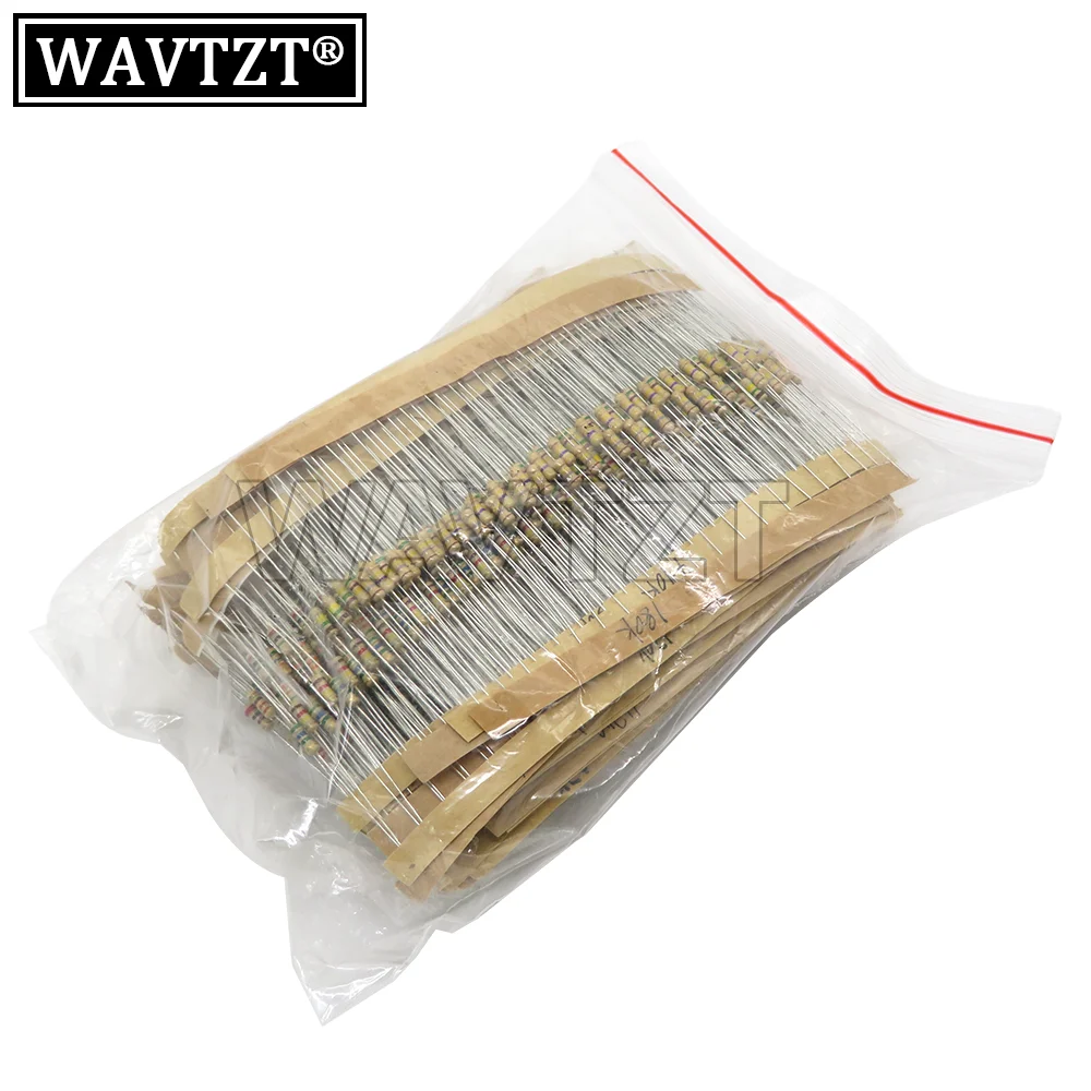 

860PCS=43values*20pcs Carbon Film Resistor Kit 1/4W 5% Resistors Assorted Kit Set Resistance 1R - 1M Ohm 0.25W Resistor Pack