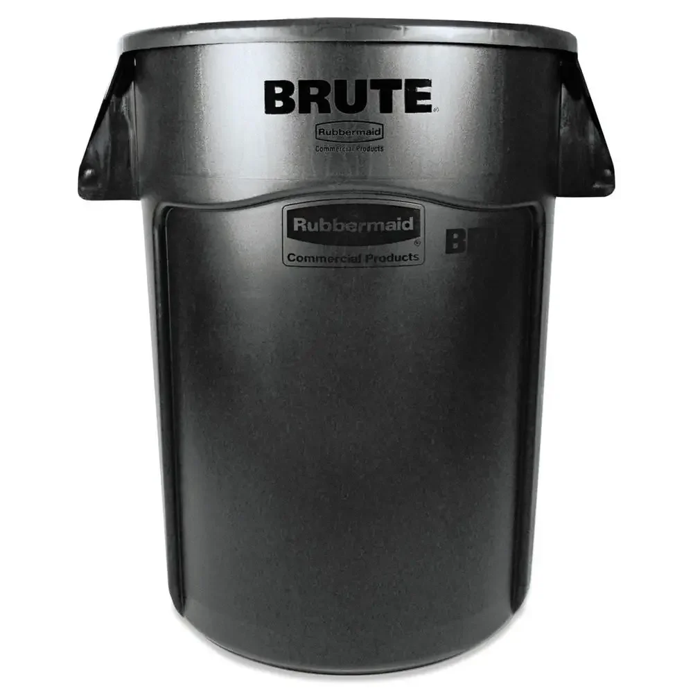 44 gal Black Plastic Vented Brute Container Garbage Can Round Waste Bin Indoor Use Heavy-Duty Stackable Easy-to-Clean Commercial