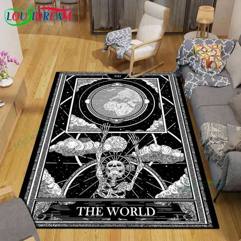 Fashion T-Tarot Card Artwork tappeti stampati soggiorno tappeto antiscivolo tappetini camera da letto per bambini tappetino Yoga grande tappeto Decor