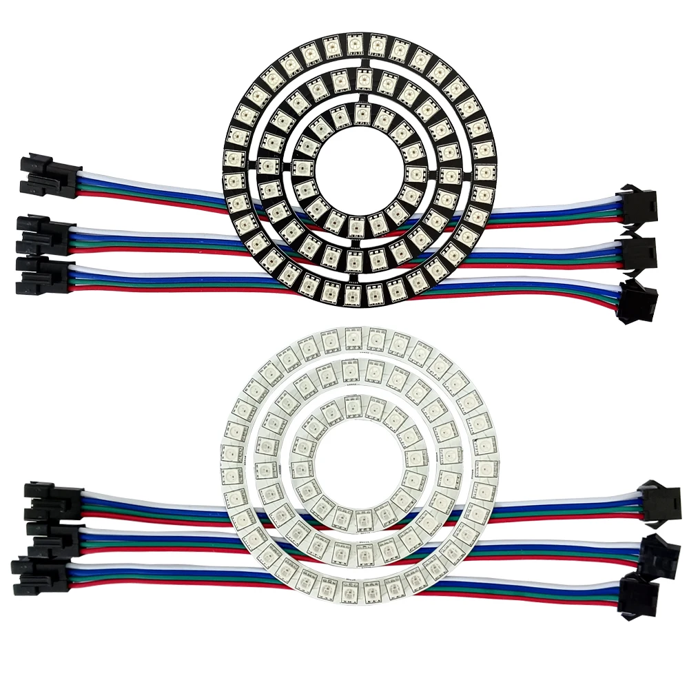 

DC12V WS2815 LED Angel Ring 4Pin Breakpoint Resume Individually Addressable 16 24 35 Pixels Round Module 5050 RGBIC Full Color