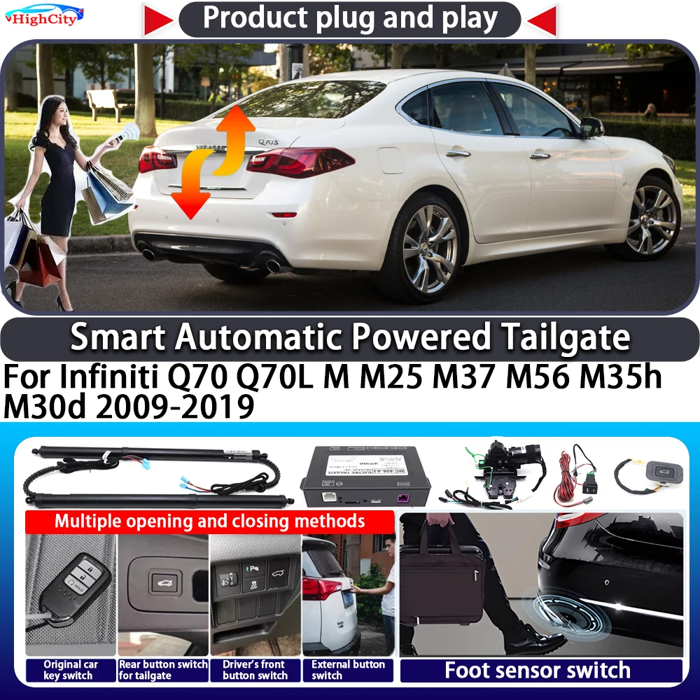 

For Infiniti Q70 Q70L M M25 M37 M56 M35h M30d 2009-2019 Smart Automatic Powered Tailgate Key Control Trunk Lift Power Tailgate