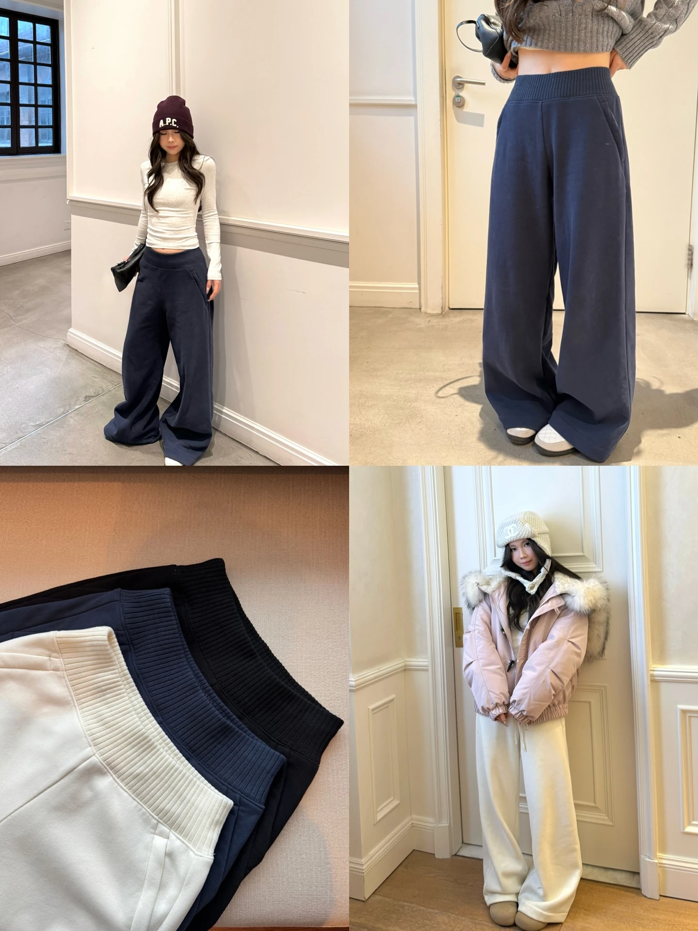 

Женские широкие брюки на флисовой подкладке, свободные повседневные брюки, удобные зимние брюки, повседневные длинные брюки с эластичной резинкой на талии