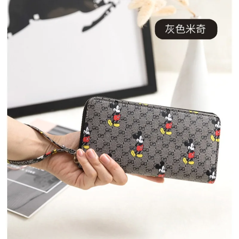 Disney Mickey Mouse High-end Leather Cartoon Mobile Wallet Cartoon Purse Card Bag Portable Wallet Limited Edition Large Capacity