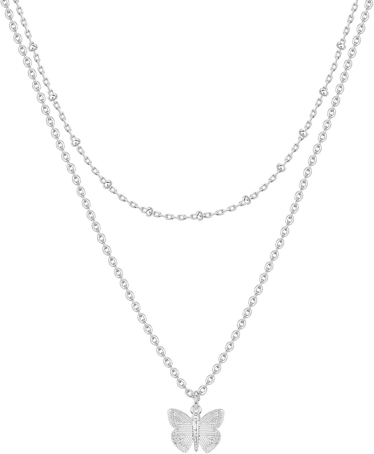 

Многослойные ожерелья Pavoi с позолотой 14K | Стильные минималистичные подвески-колье | Бабочка, Сердце, Замок, Злой глаз, Монета