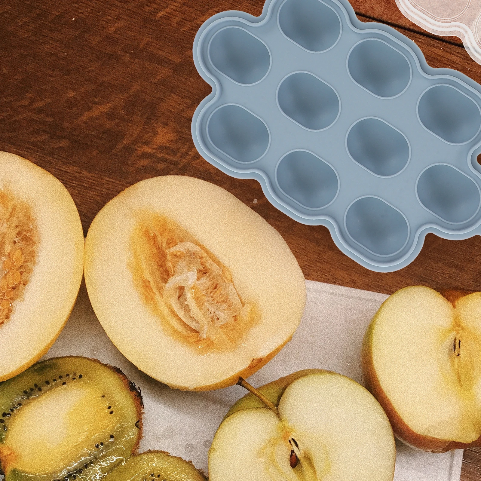 

2 Pcs Baby Feeder Food Teether Fruit Pacifier Supplement Box Silicone Ice Tray Baby Food Freezer Trays Easy Clean Stackable