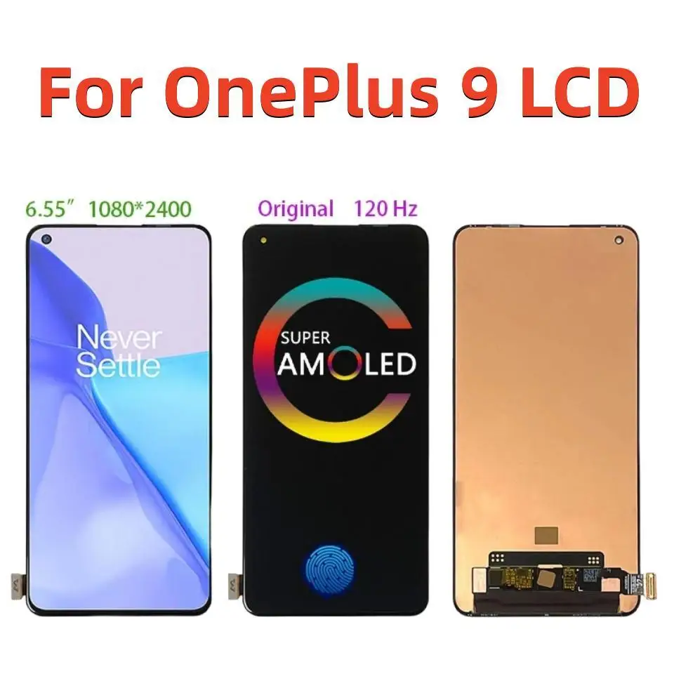 

Original AMOLED For OnePlus 9 1+9 LE2113, LE2111, LE2110, LE2117, LE2115 Lcd Display Touch Screen Digitizer Assembly Replacement