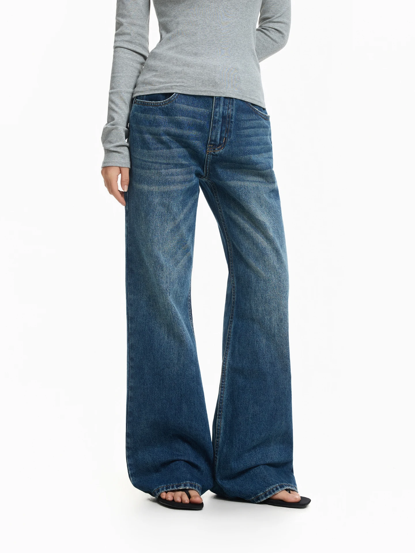 

Джинсы Sundayplan Vintage свободного кроя с прямыми штанинами, повседневные, универсальные, свободного кроя, из хлопка, с застежкой-молнией на талии