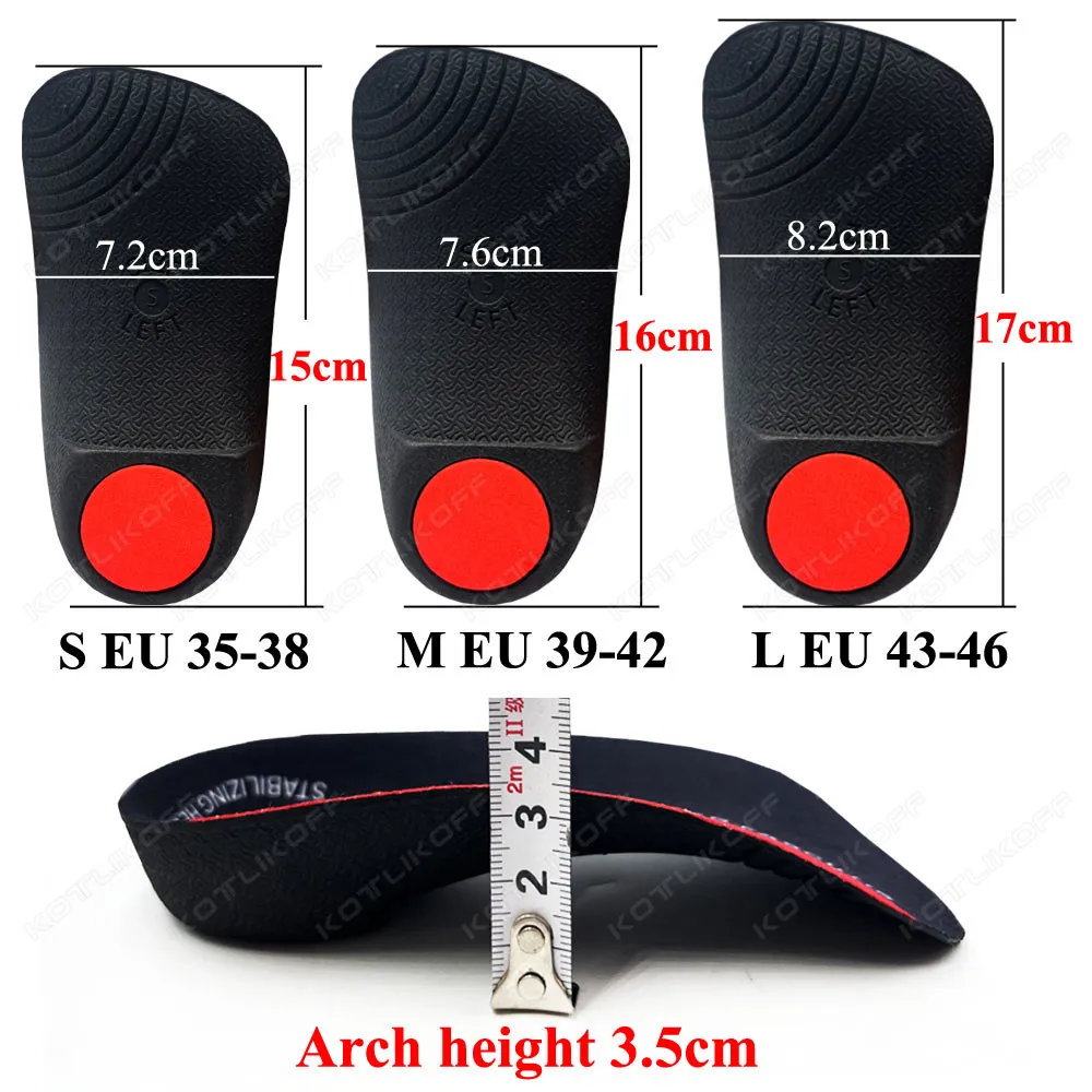 Orthopedic Insole Hard Arch Support Shoe Sole Deep Heel Cup Secures Heel Flat Feet Over Pronation Relief Heel Spur Pain Shoe Pad