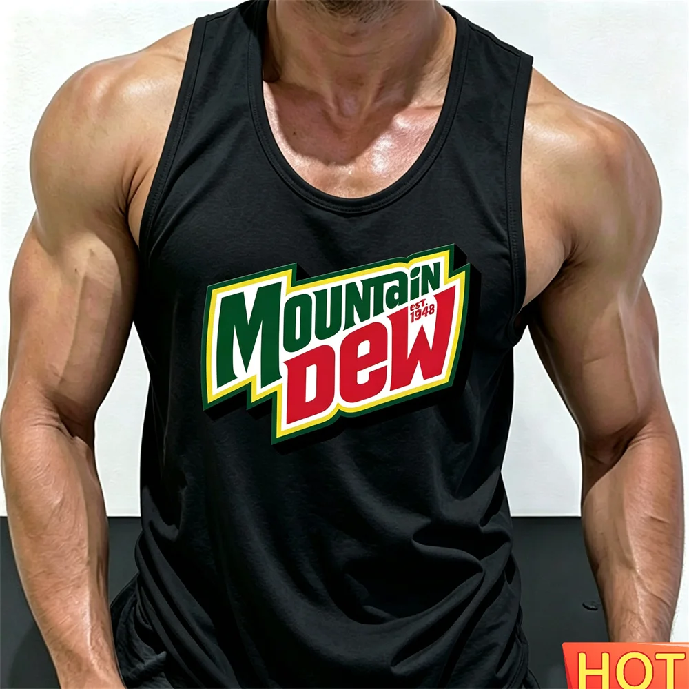 Summer Men's Fitness T-shirt Breathable Exercise fitness tank top men Men's round neck sleeveless T-shirt Men's sportswear tops