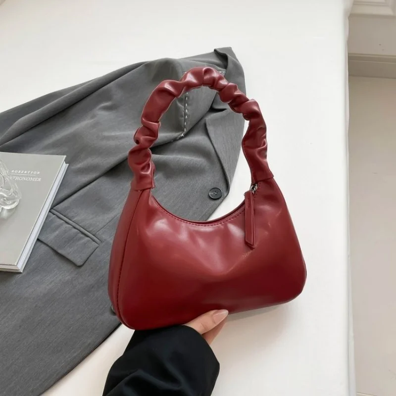 

Классическая женская сумка через плечо, кожаная сумка через плечо с верхним зерном, винтажный дизайнерский женский вечерний клатч