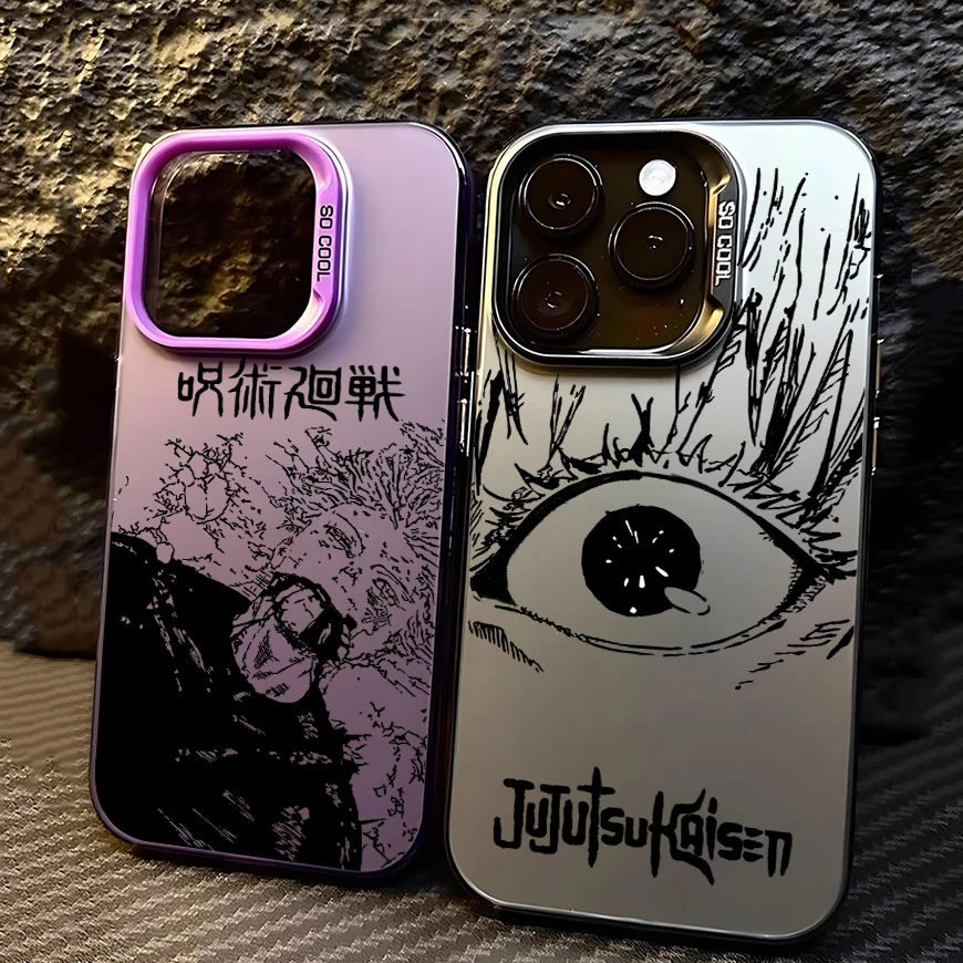 Black Anime Jujutsu Kaisen Case for Samsung A73 A72 A55 A54 A53 A35 A34 A33 A32 A30 A24 A23 A22 A14 A05 4G 5G Matte Shockproof